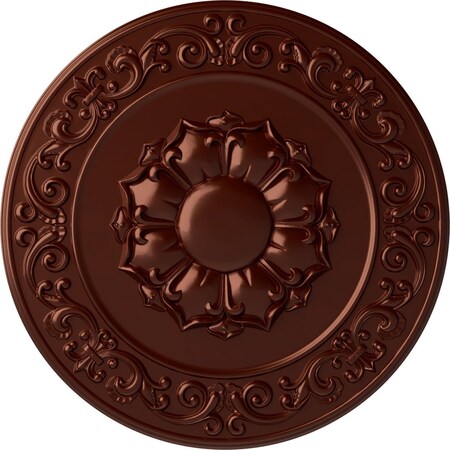 Ekena Millwork Sydney Ceiling Medallion (Fits Canopies up to 5 3/4"), Hand-Painted Antique Copper, 27 3/4"OD x 2"P CM27SYACS